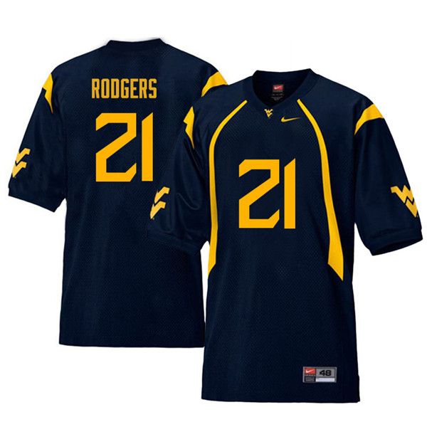 NCAA Men's Ira Errett Rodgers West Virginia Mountaineers Navy #21 Nike Stitched Football College Retro Authentic Jersey NK23V55OK